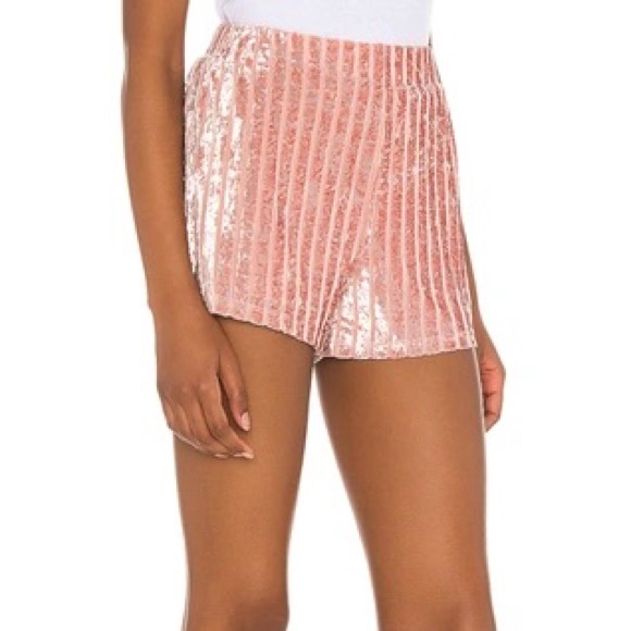 NEW Lovers + Friends Nicola Velour Shorts in blush - Picture 6 of 6
